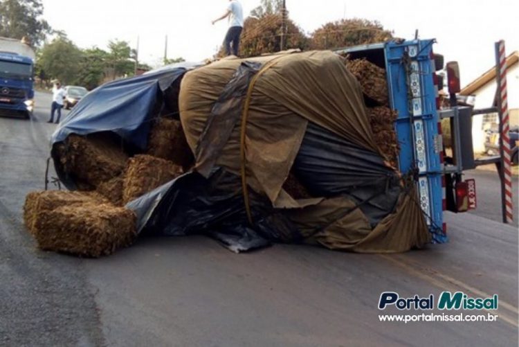 PRE de Santa Helena atende tombamento na PR 497 em Itaipulândia