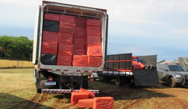 NEPOM apreende cerca de 800 caixas de cigarro em Entre Rios do Oeste. Nova base de Santa Helena começa a dar resultados