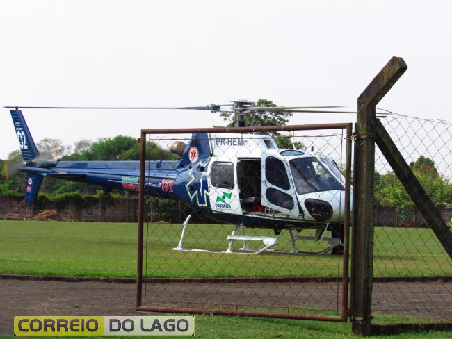 Helicóptero do Consamu faz transferência de paciente de Santa Helena com suspeita de infarto