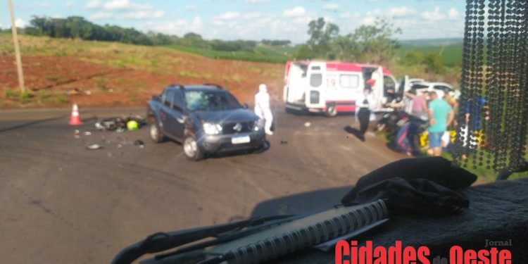 Acidente entre motocicleta e veículo é registrado na PR 497 em Itaipulândia