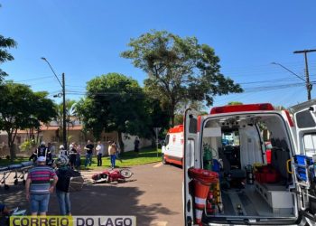 Colisão entre motos mobiliza duas ambulâncias do SAMU em Santa Helena