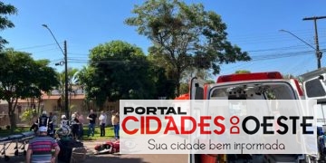 Colisão entre motos mobiliza duas ambulâncias do SAMU em Santa Helena